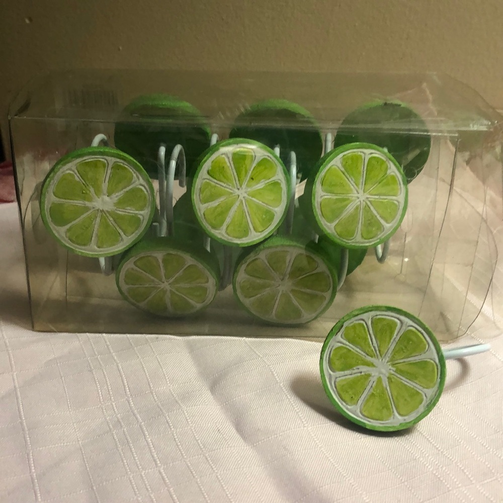 🍹 Lime Slice Shower Curtain Holder